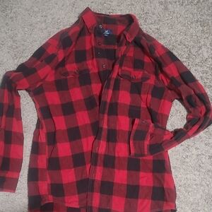 George Men's Red and Black Checkered Shirt